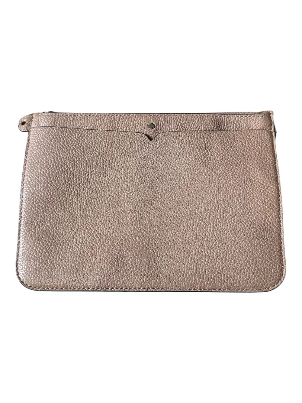 Kate Spade New York Pebbled Leather Shoulder Bag Zipper Pouch Insert Blush Beige